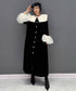 Velvet Pearl Collar Long Dress